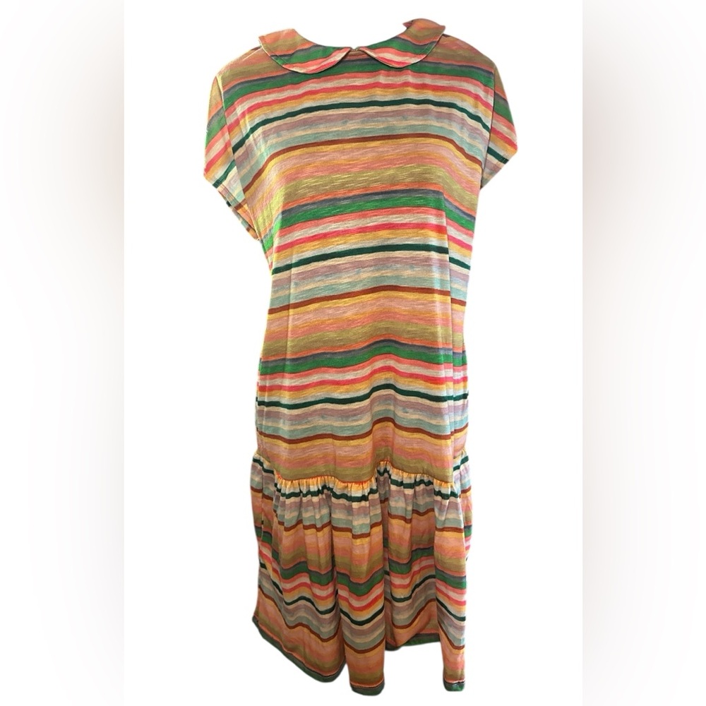Anthropologie Drop Waist Dress - Mia Christopher watercolor striped large